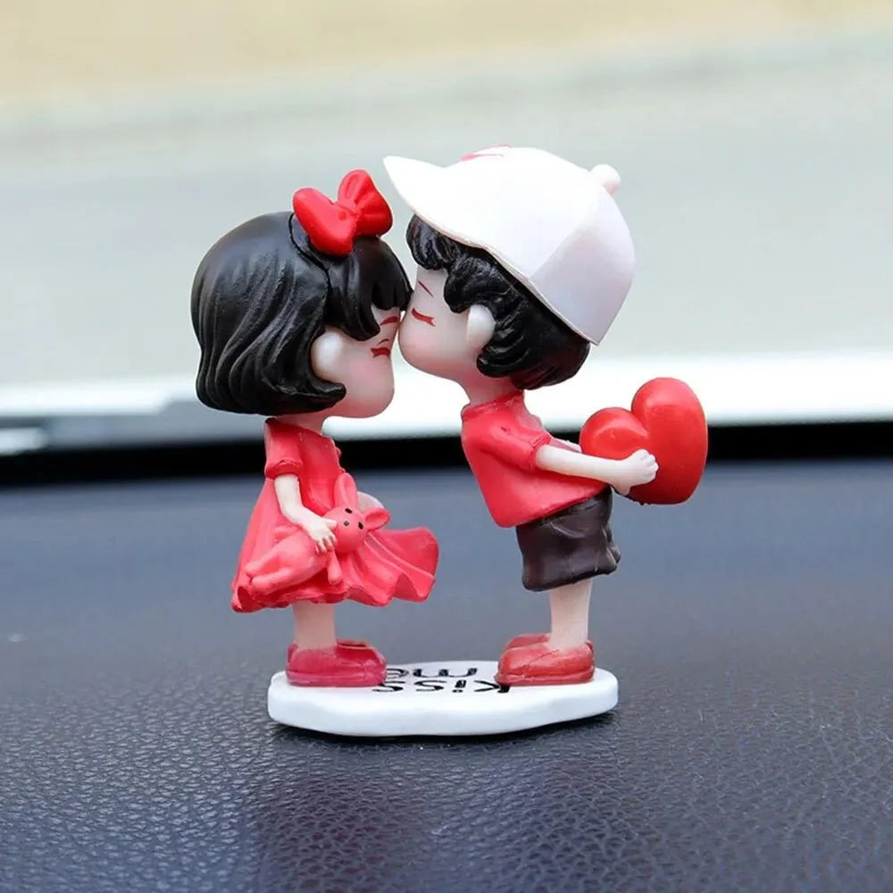Cute Couple Car Dashboard Ornaments | Romantic Resin Figurines for Car and Home Decoration