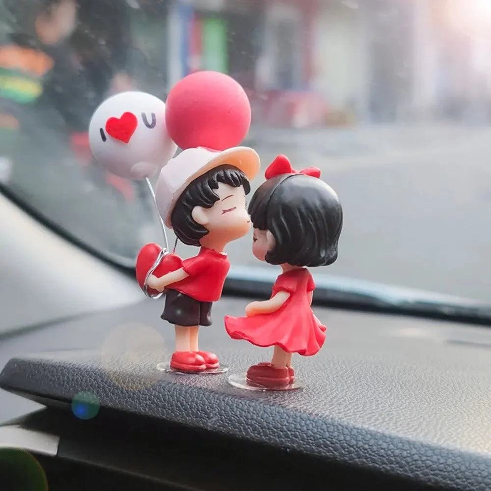 Cute Couple Car Dashboard Ornaments | Romantic Resin Figurines for Car and Home Decoration