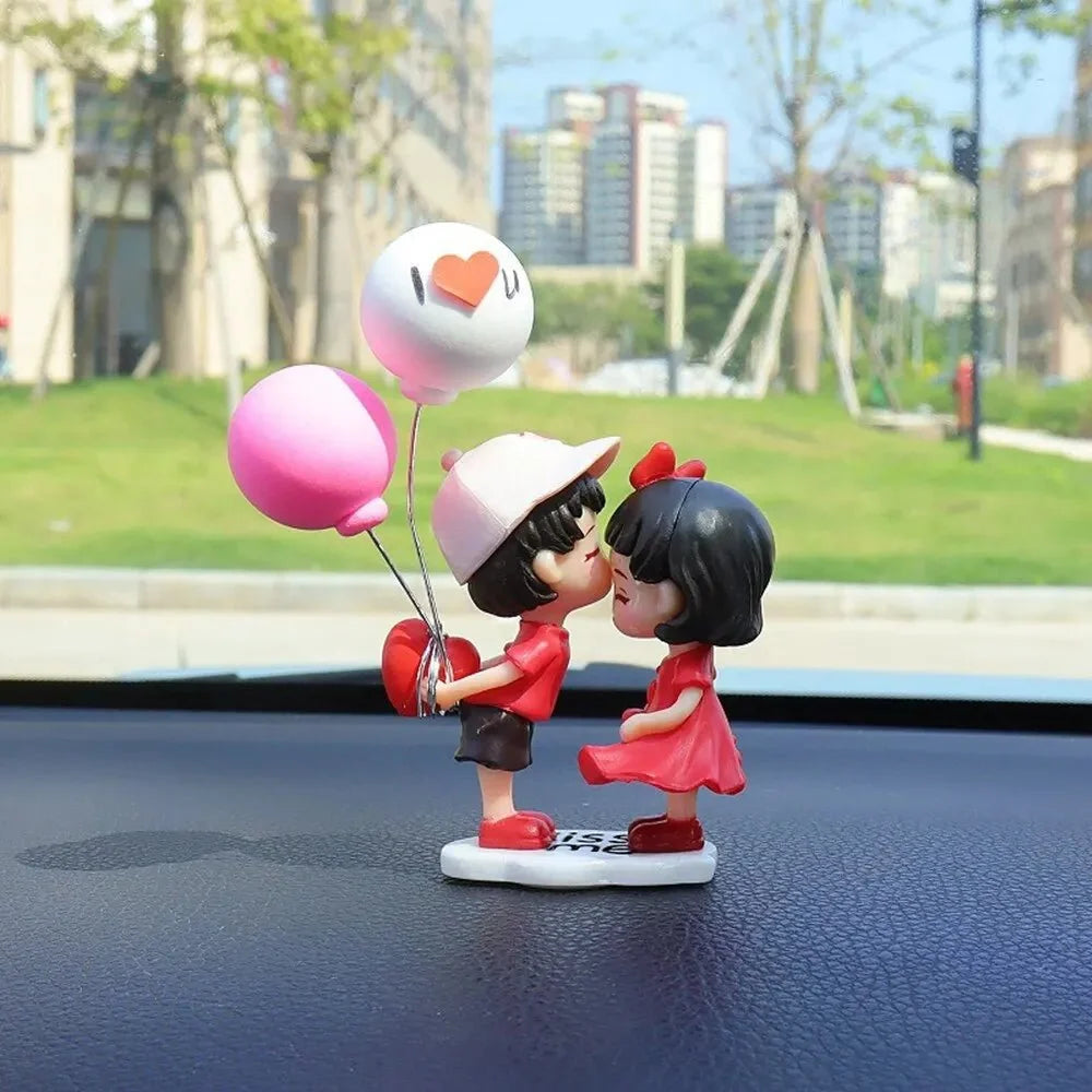 Cute Couple Car Dashboard Ornaments | Romantic Resin Figurines for Car and Home Decoration