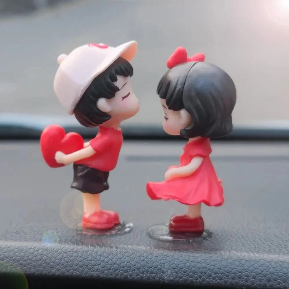 Cute Couple Car Dashboard Ornaments | Romantic Resin Figurines for Car and Home Decoration