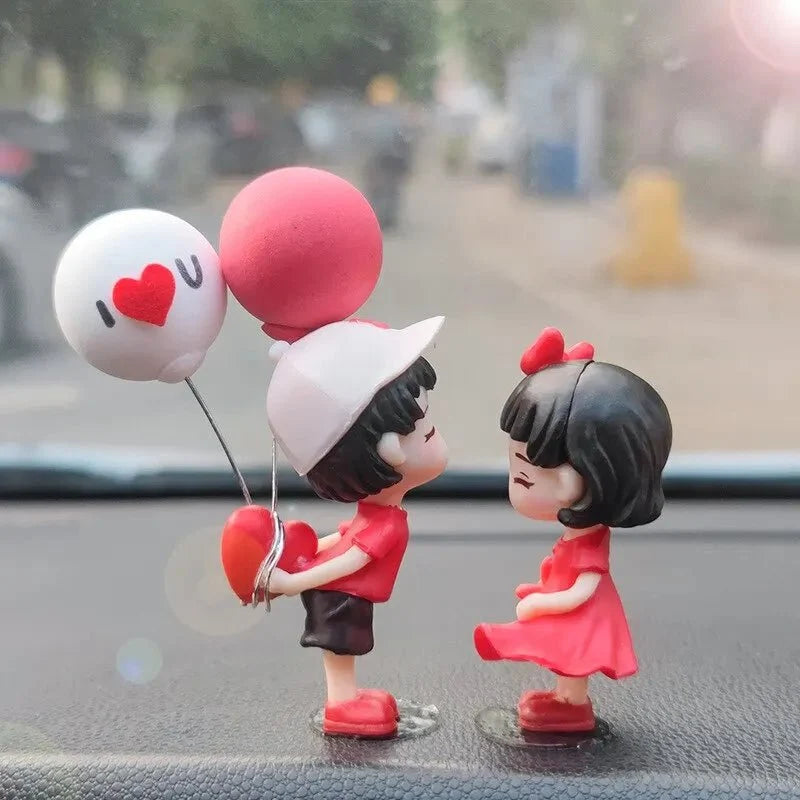 Cute Couple Car Dashboard Ornaments | Romantic Resin Figurines for Car and Home Decoration