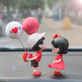 Cute Couple Car Dashboard Ornaments | Romantic Resin Figurines for Car and Home Decoration