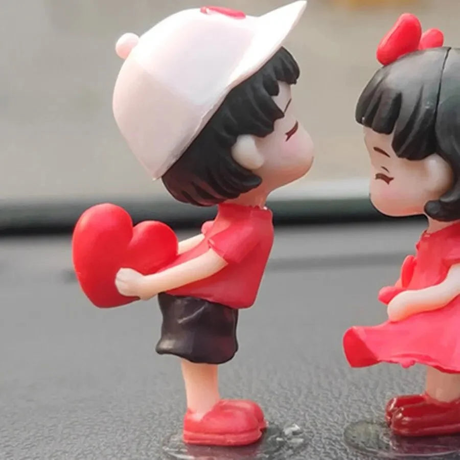 Cute Couple Car Dashboard Ornaments | Romantic Resin Figurines for Car and Home Decoration