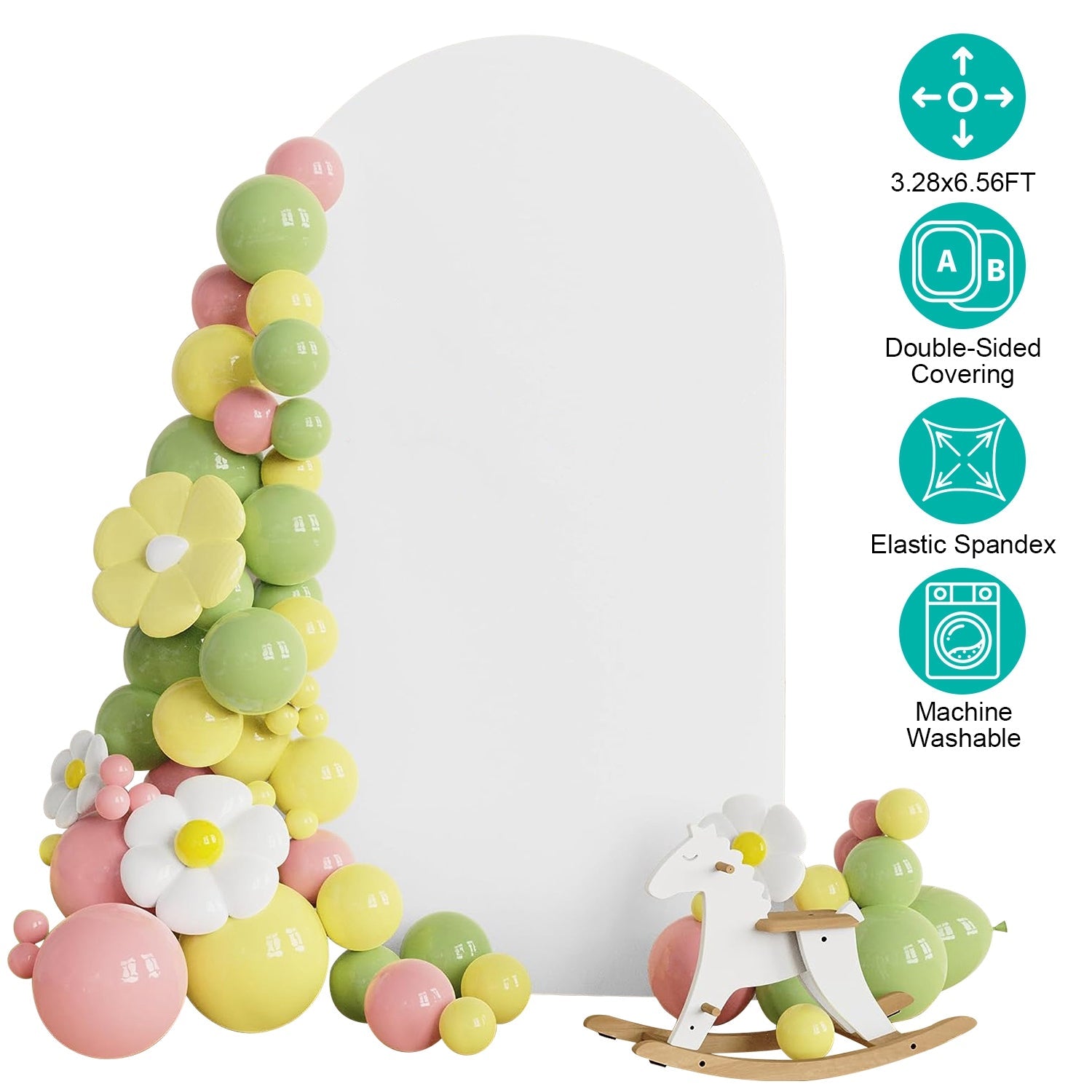 Arch Backdrop Stand Cover White Spandex Fabric