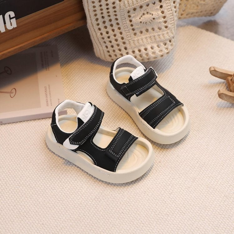 2026 Summer New Korean Style Kids Sandals, Boys Girls Casual Outdoor Sports Beach Sandals, Soft Sole Magic Tape Breathable Children Shoes Size 26-37