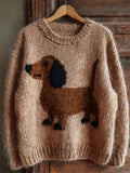 Dachshund Dropped Shoulder Sweater