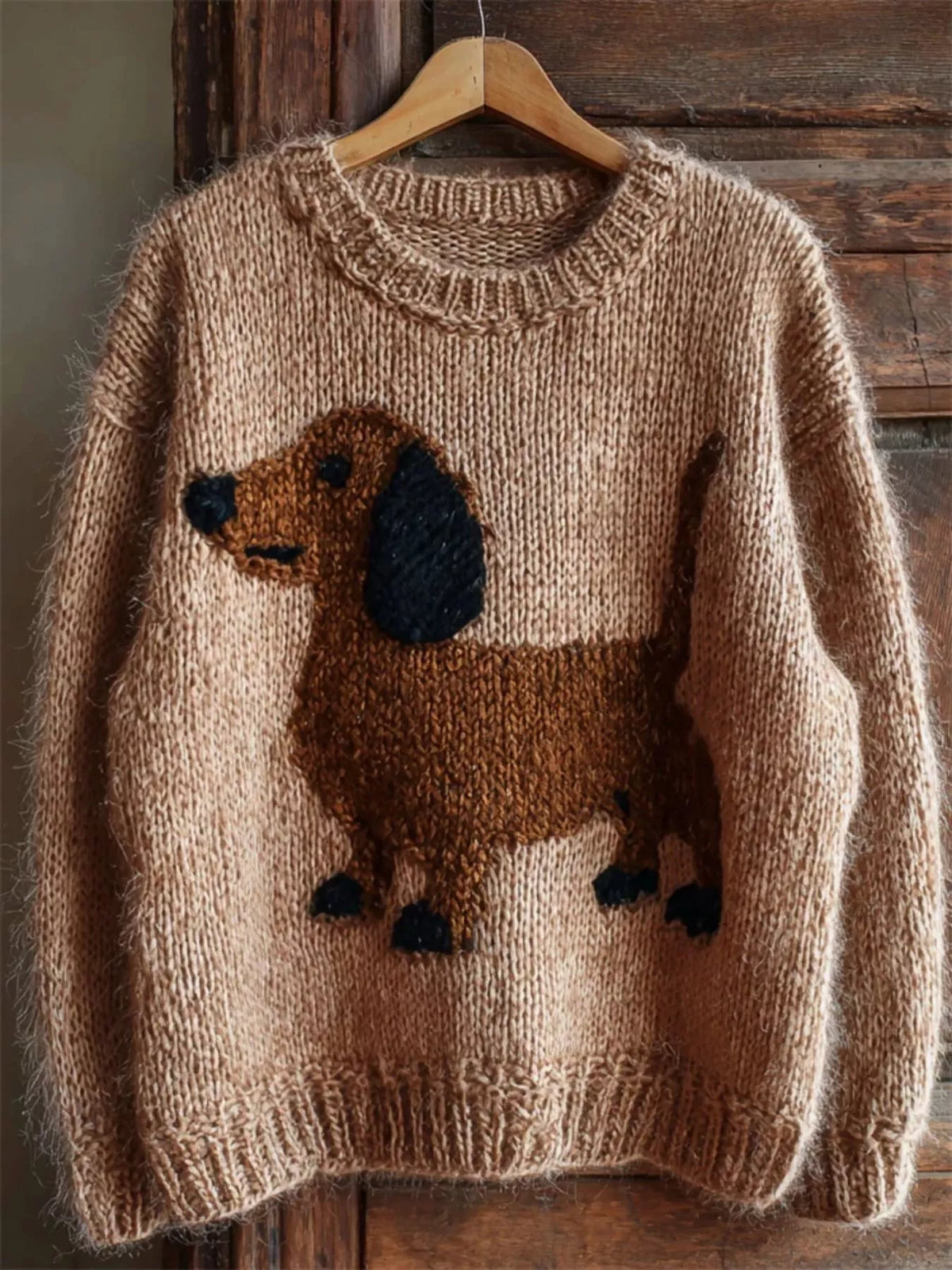 Dachshund Dropped Shoulder Sweater
