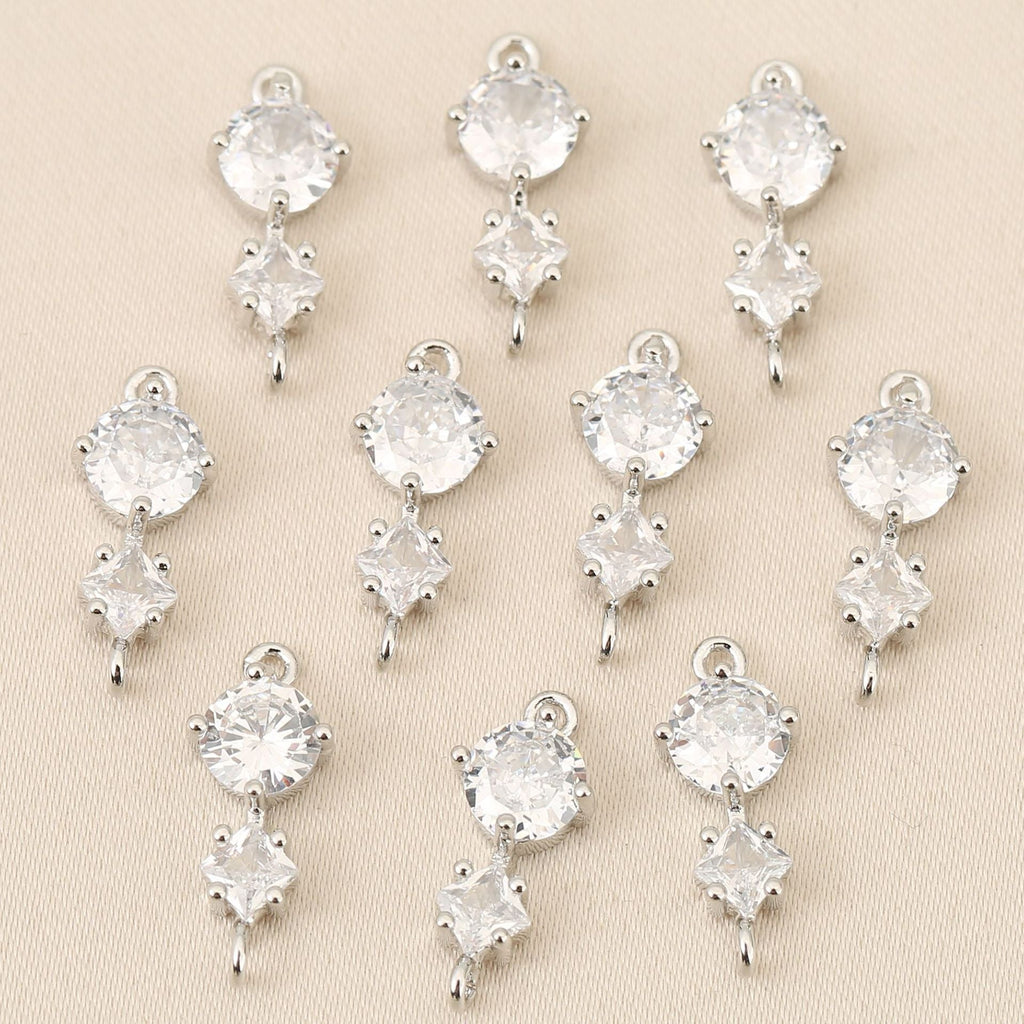 Copper-plated 18k Gold Double Hoop Earring Zircon Accessories