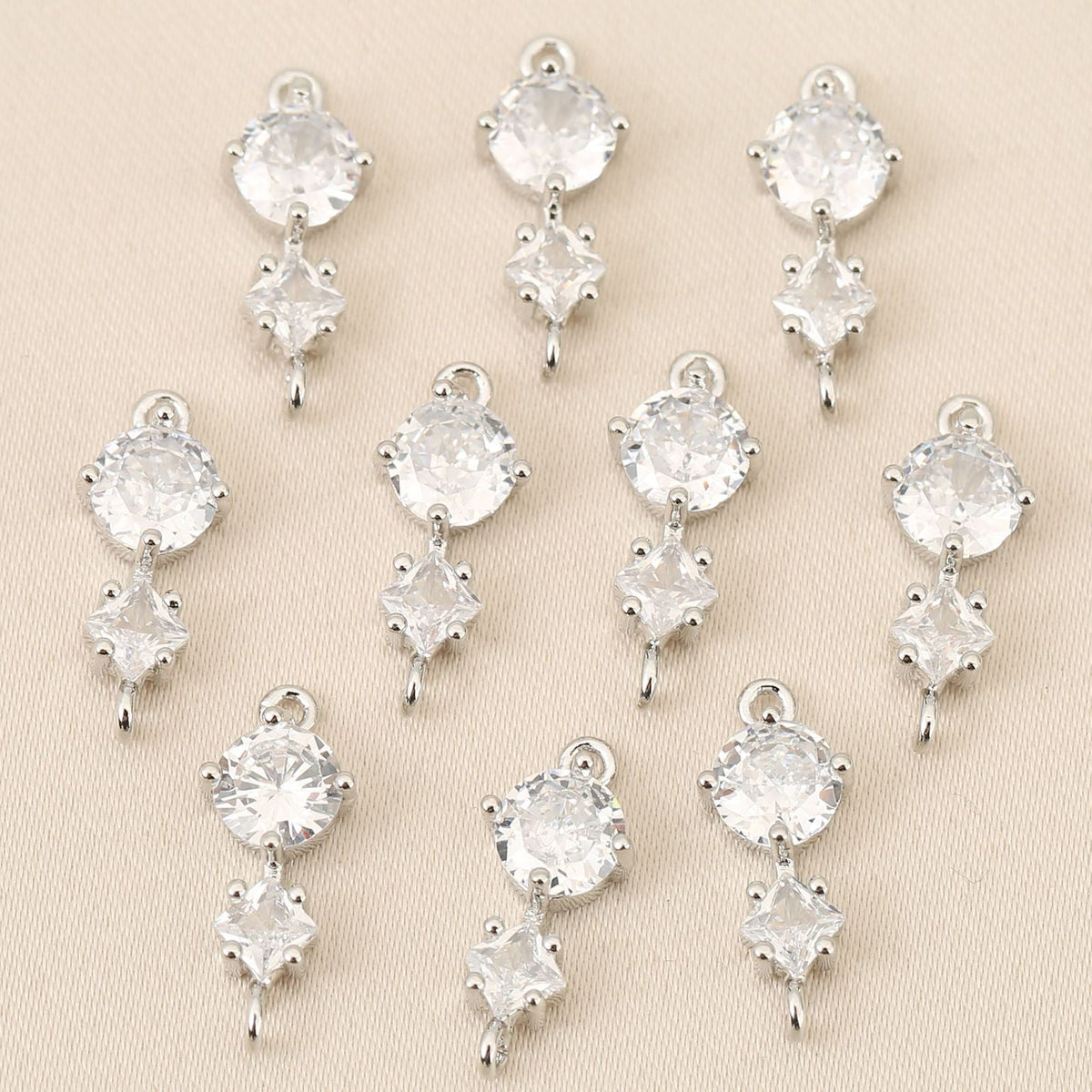 Copper-plated 18k Gold Double Hoop Earring Zircon Accessories