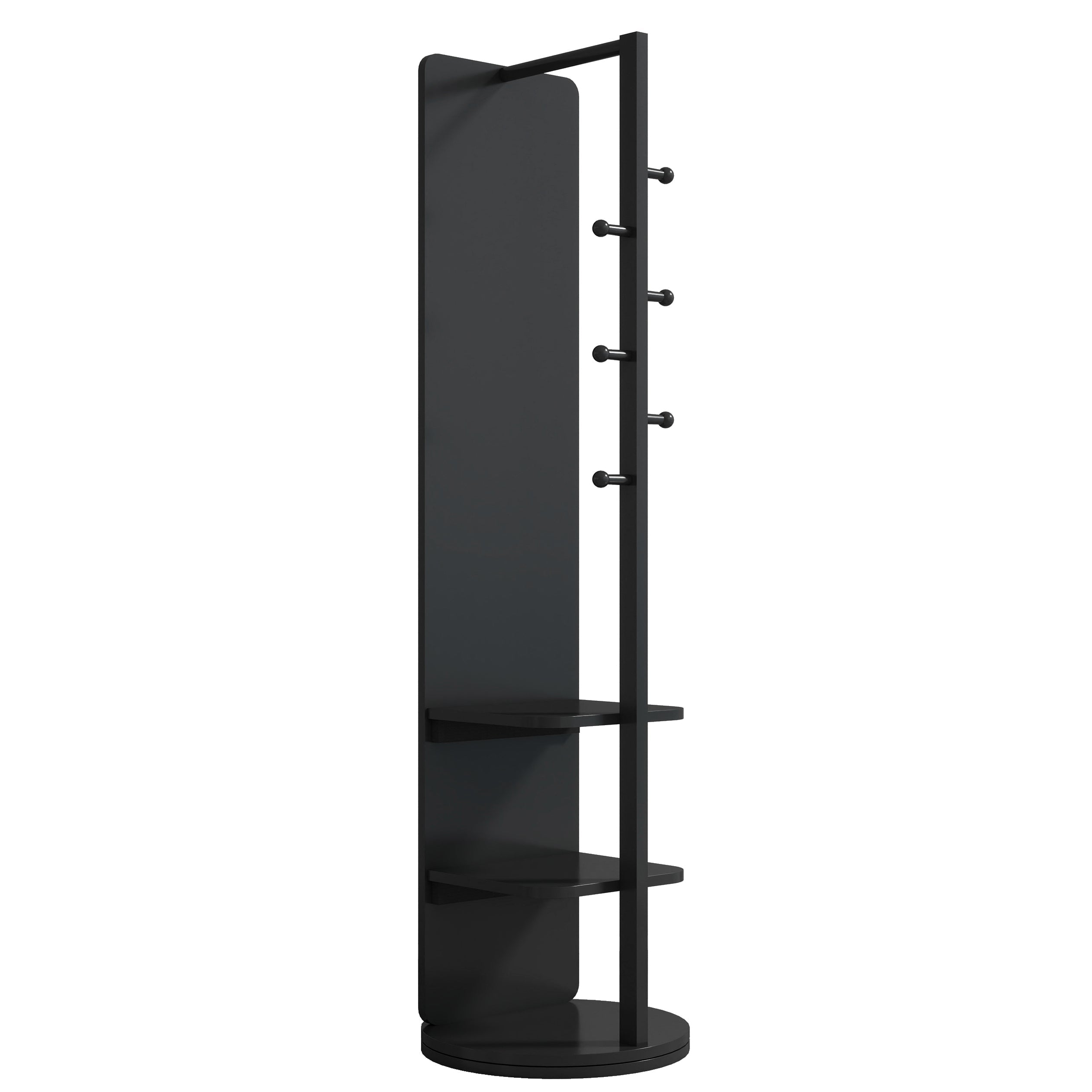 Multifunctional Full Length Mirror with Hook Storage Rack