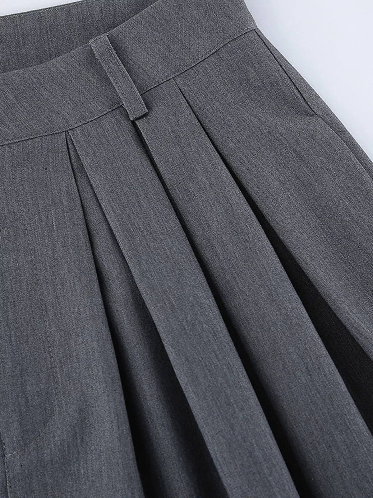 High-Waisted Wide-Leg Pleated Pants