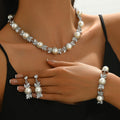 Cross-border Explosions Jewelry Vintage Fashion Pearl Necklace Earrings Bracelet Suit Bridal Accessories