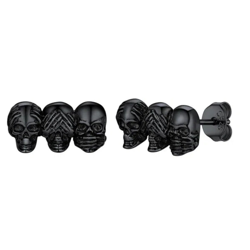 Halloween Decoration Three Skull-shaped Earrings