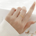 Thin Matte Geometric Ring Stackable Titanium Steel