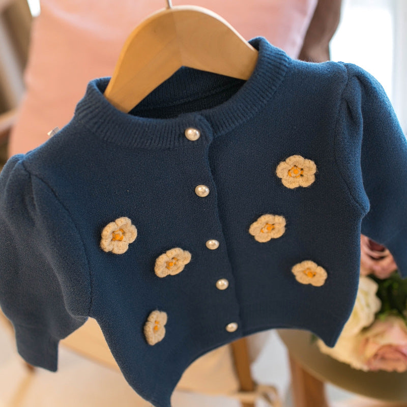 Children's Sweater Flower Girls Cardigan