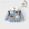Thick Fleece Lined Baby Coat Animal Print