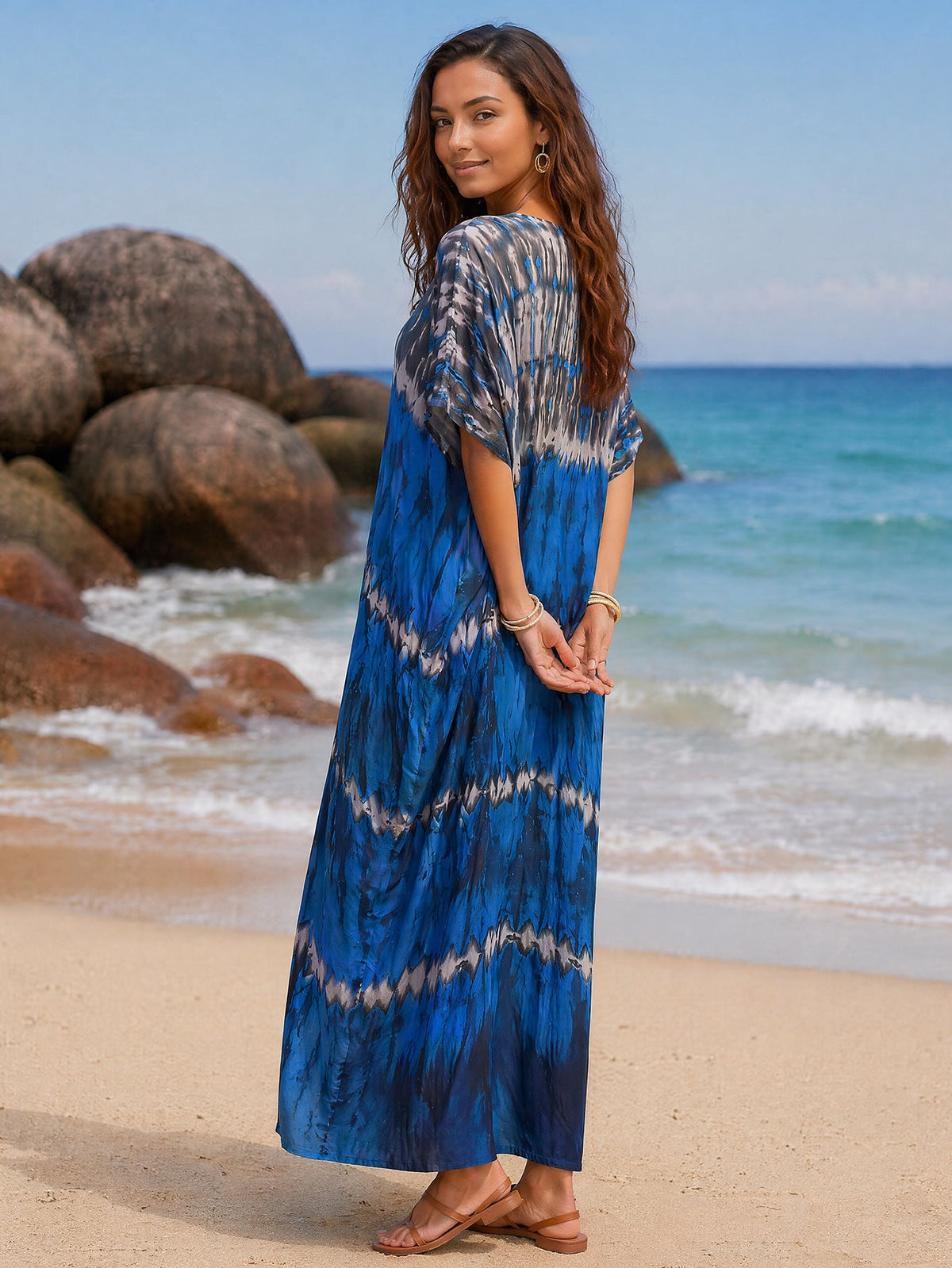 Kaftan Dresses For Women Plus Size Long Bathing Suit Cover Up Beach Dress Loungewear