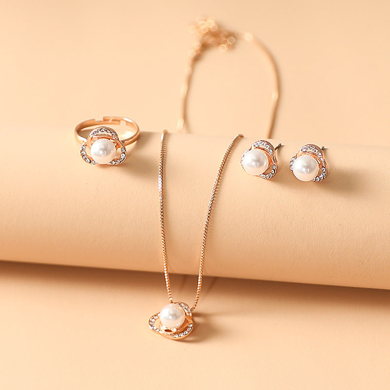 Necklace Earrings And Ring Jewelry Setluxuriously Understated And Versatile