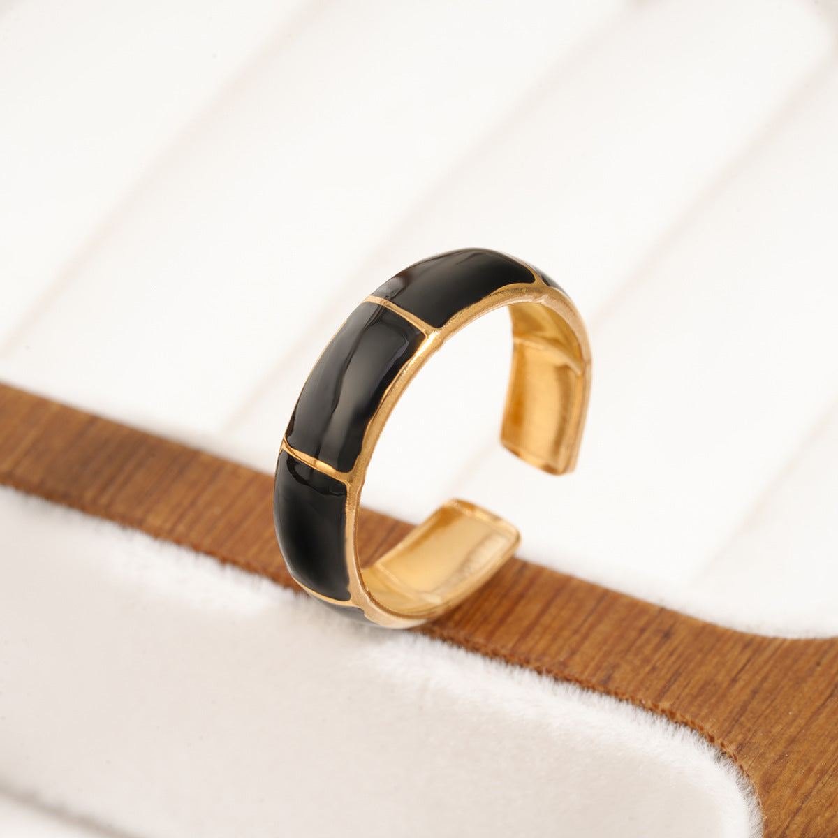 Women Colorful Enamel Stainless Steel Open Ring, Fashion Minimalist Retro Trendy Versatile Finger Jewelry