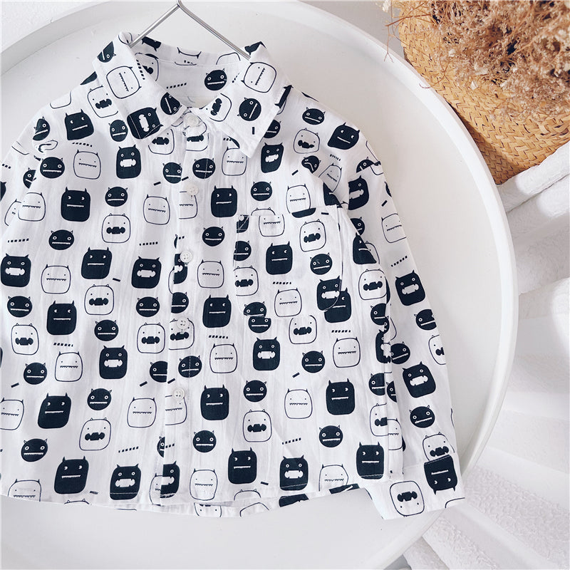 Boys Shirts Childrens Longsleeved Shirts Handsome Boys Cardigan Jackets
