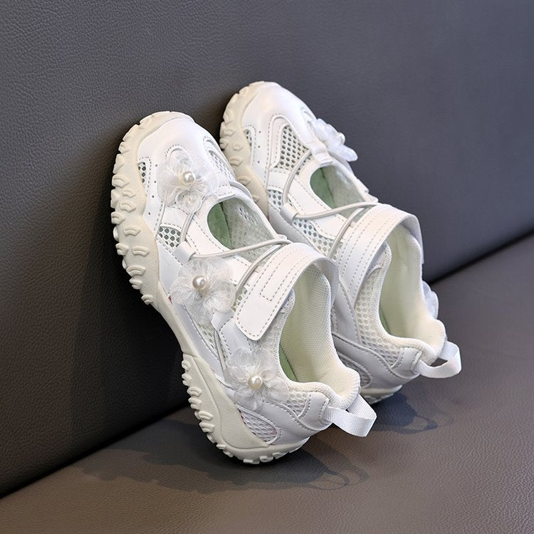 2026 Summer New Kids Sports Sandals, Hollow Mesh Flower Casual Shoes, Breathable Shallow Mouth Girls Shoes For Little Girls