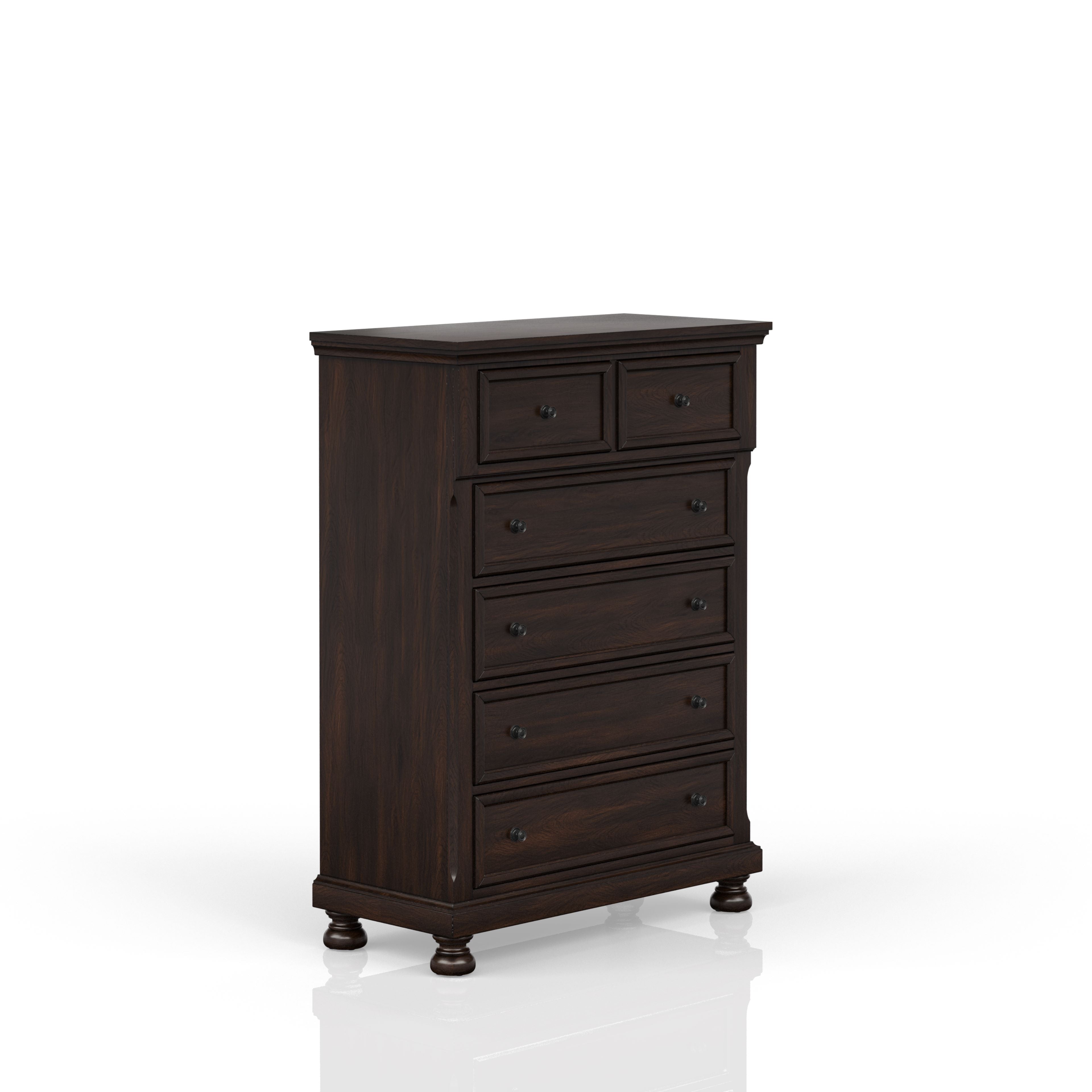 Dark Cherry 5 Drawer Chest