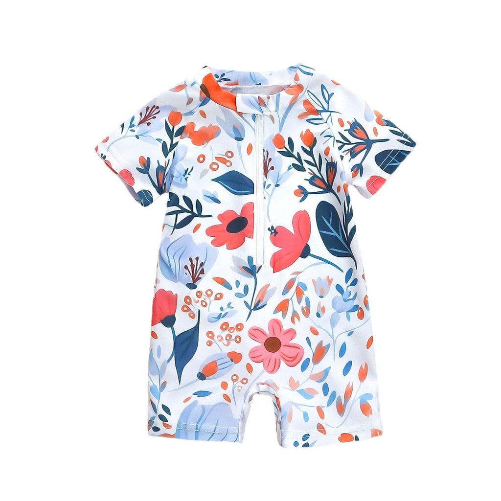 Girls' Flower Full Printed One-piece Swimsuit Baby