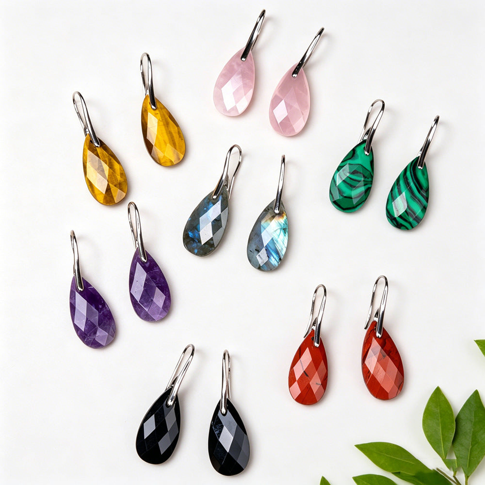 Cross-border Natural Stone Crystal Earrings