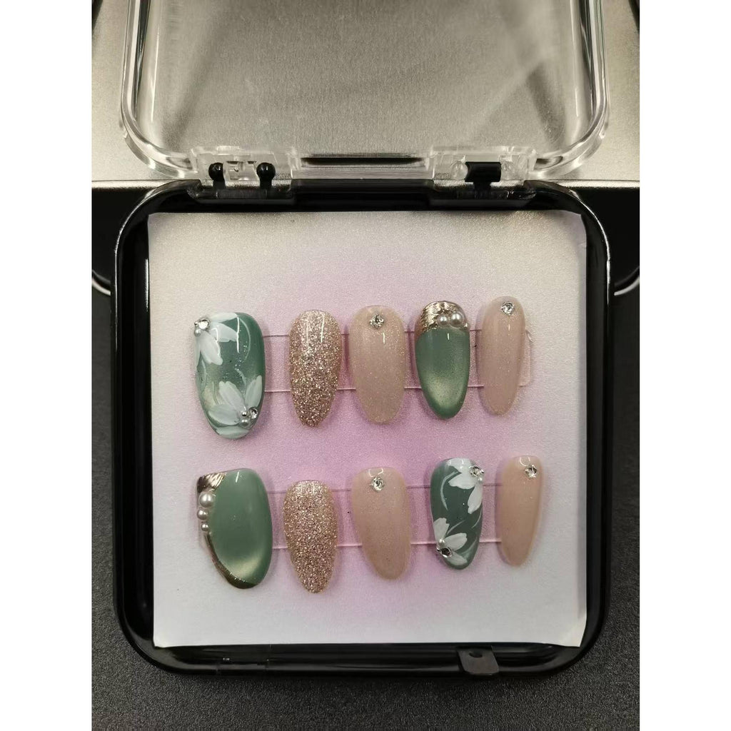 1050- Handmade press on nails fake nails removable Handmade Drawing Nails