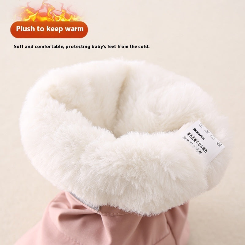 Children's Waterproof Cotton Shoes Cross-border European And American Winter Baby And Infant Ankle Sock Two-in-one Velvet Shoes Children's Shoes
