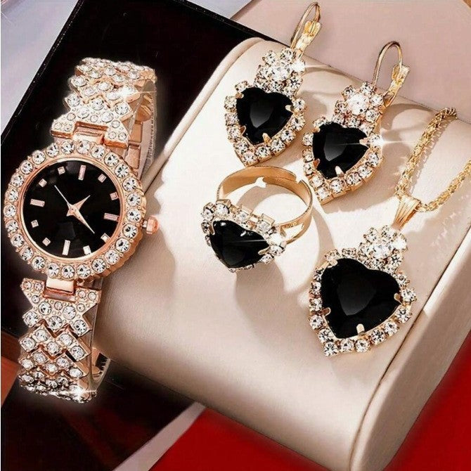 Watch Colorful Crystals Quartz Jewelry Suit