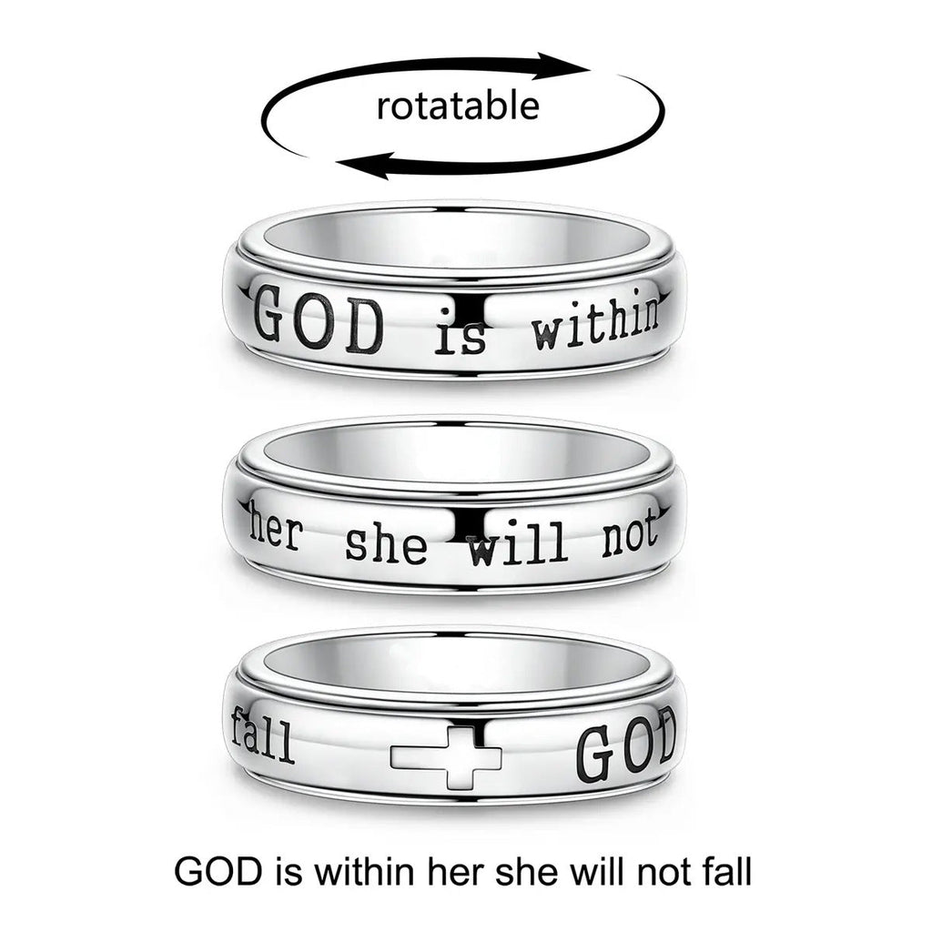 Fashionable And Personalized Stainless Steel Swivel Ring
