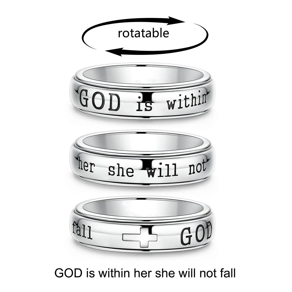 Fashionable And Personalized Stainless Steel Swivel Ring
