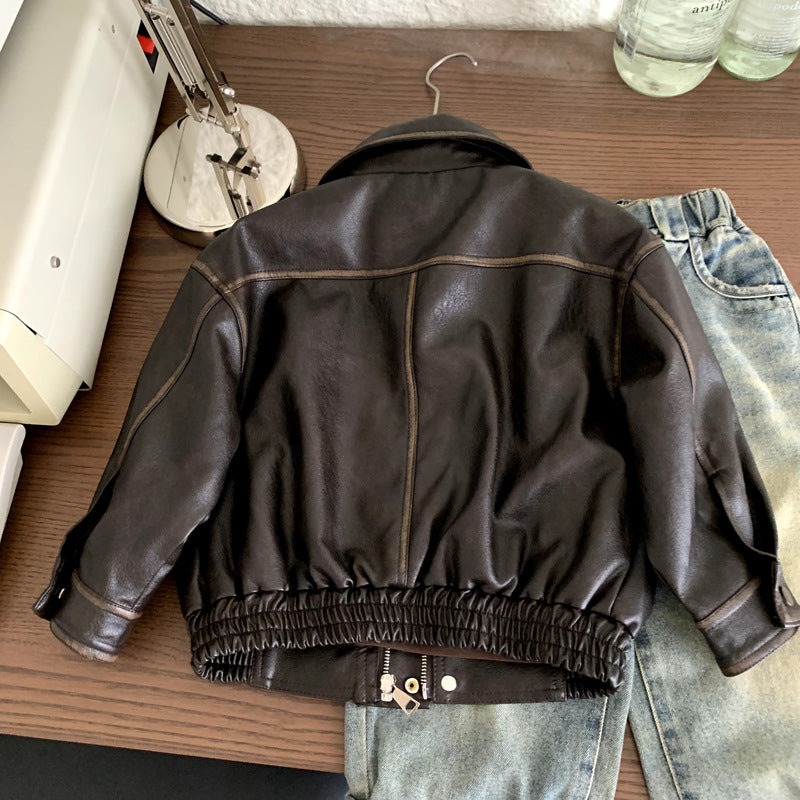 Boy's Fashion Leather Jacket Coats