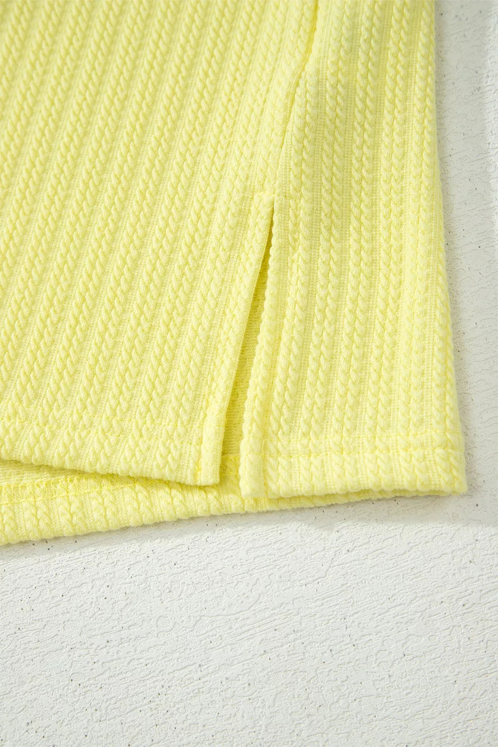 Ribbed Knit Tank and Shorts Set – Pastel Yellow
