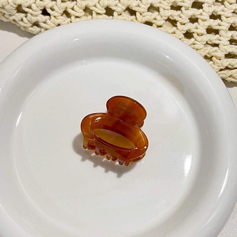 Vinegar-acid Floral Small Hair Clip Minimalist Oval Shape