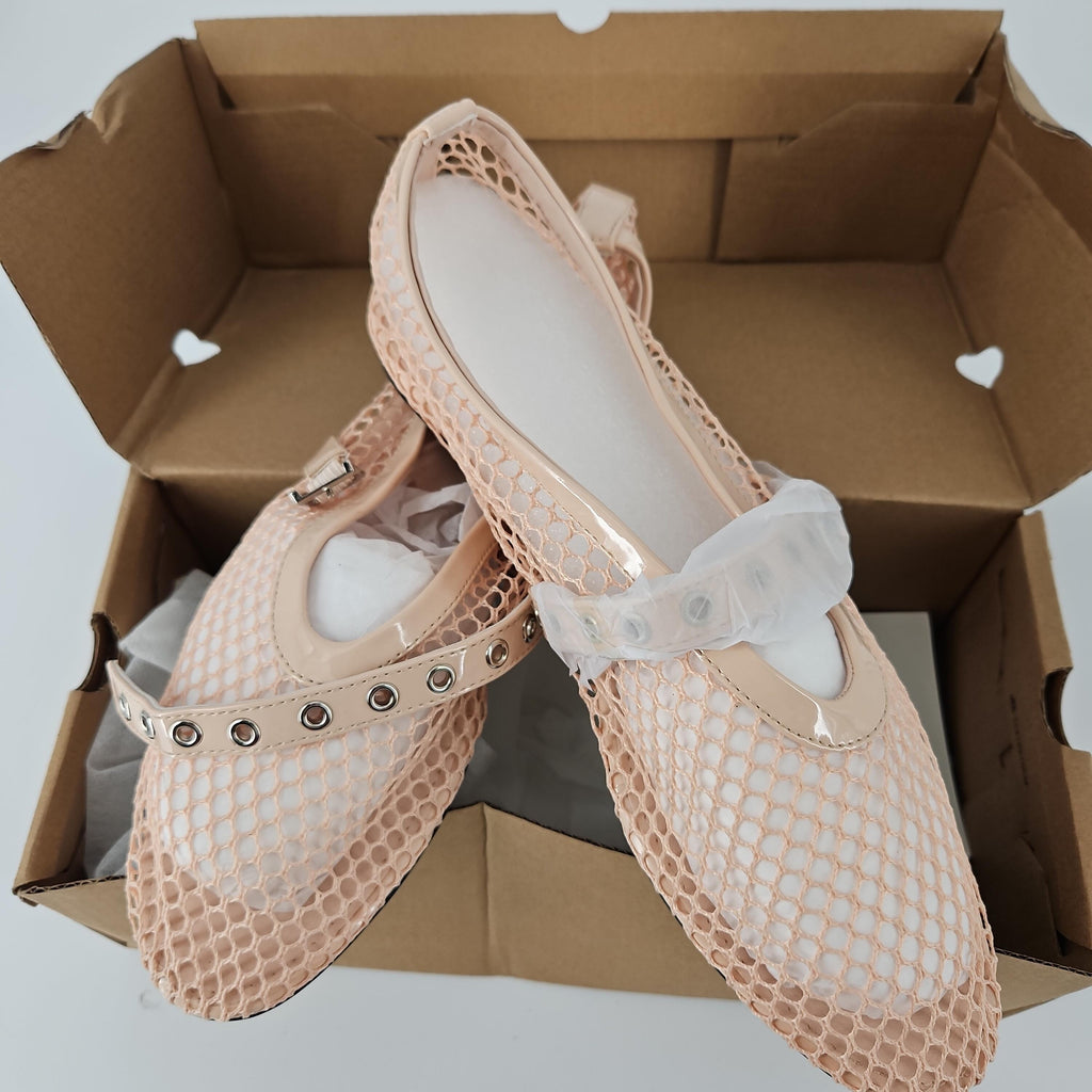 [Like New] Coutgo Women's Blush Pink Mesh Strap Shoes