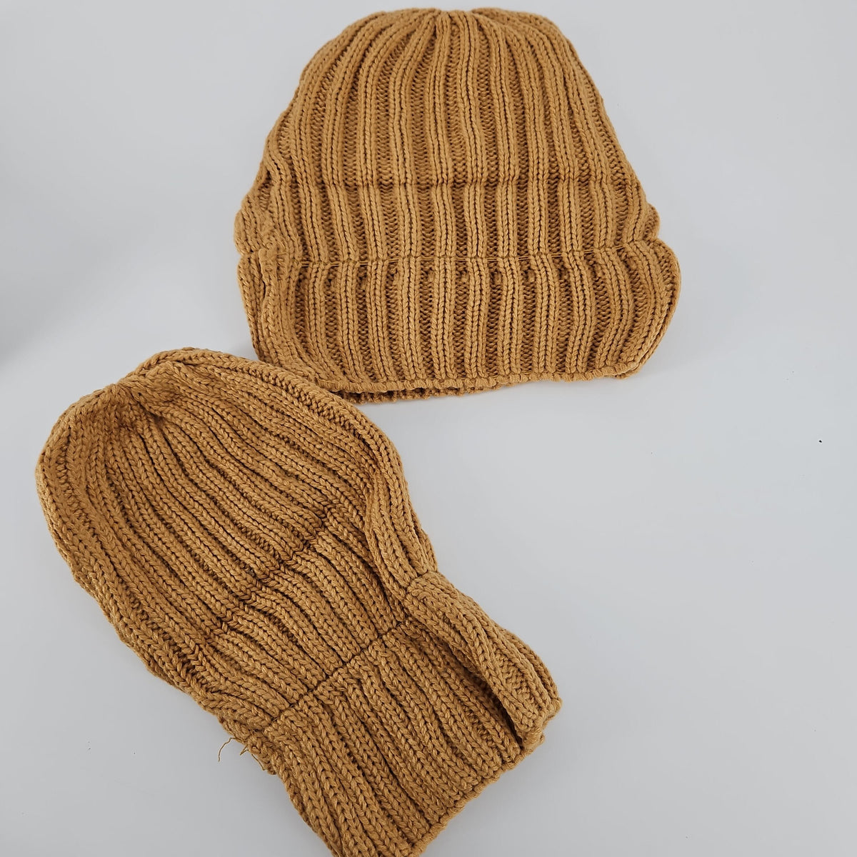 [Like New] NPQQUAN 2-Pack Khaki Knit Winter Beanies, Size S