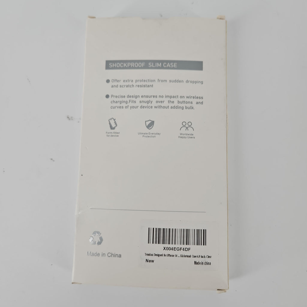 [Like New] Temdan 6.9-Inch Clear Kickstand Case for iPhone 16