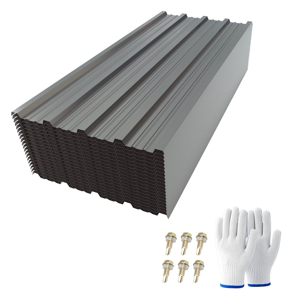 20 Pcs Corrugated Galvanized Metal Roofing Panels