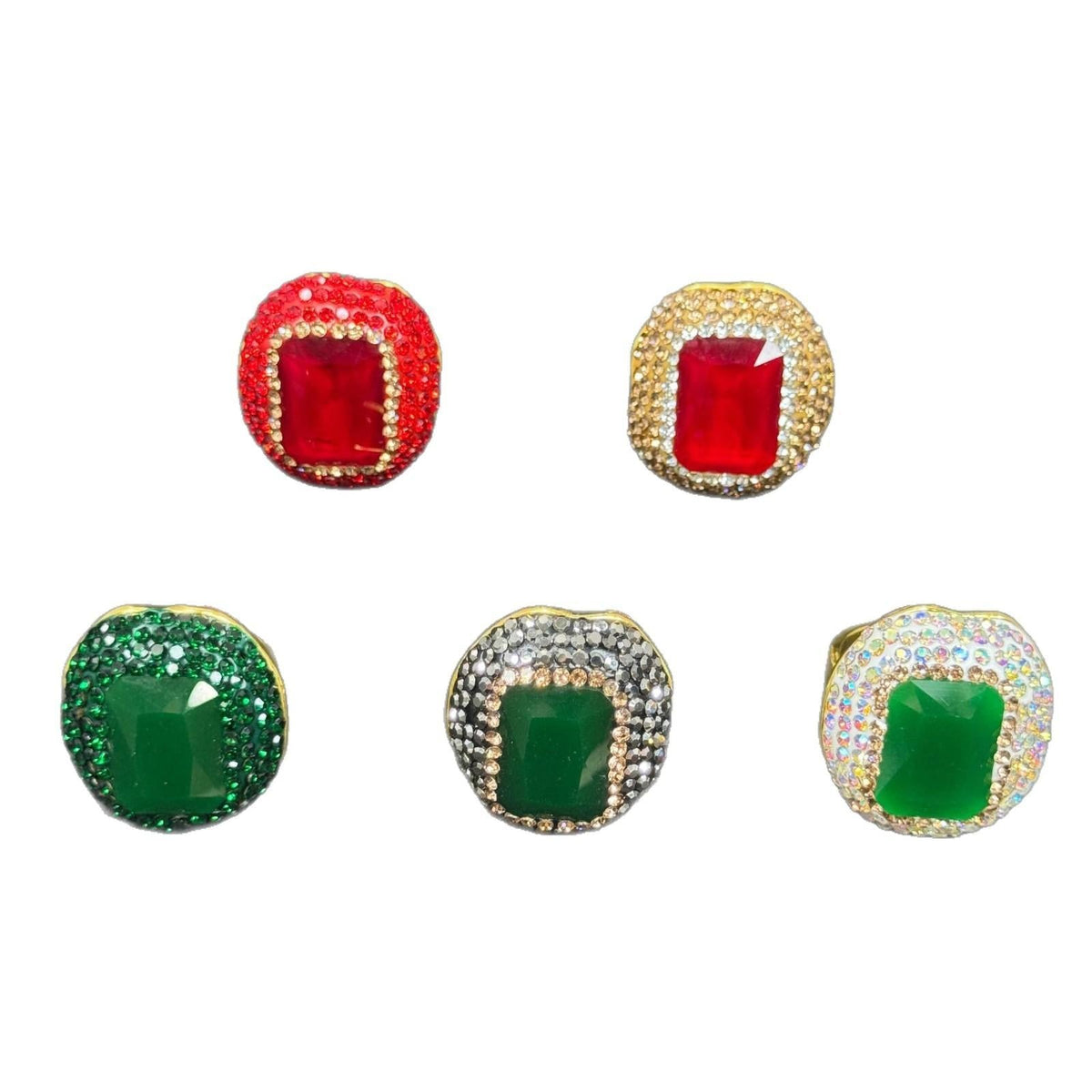 Fashionable Handmade Gemstone-studded Full-diamond Ring