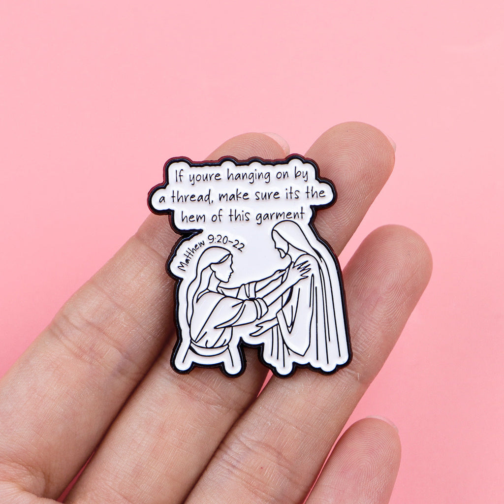 Cartoon English Short Phrase Quote Brooch