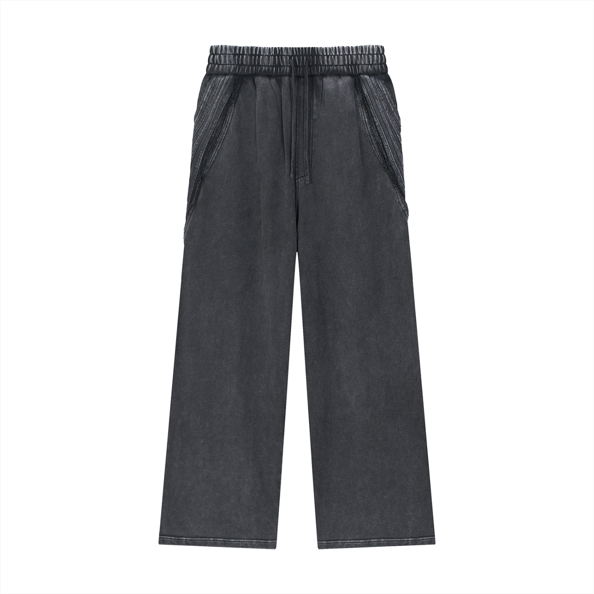 Loki & Ivy Snow Washed Tape Raw Edge Sweatpants