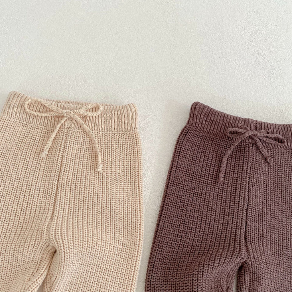 Infants And Children Baby Bunched Feet Style Pants Cotton Knitted