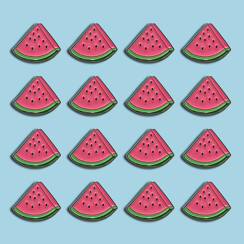 Cute Cartoon Watermelon Fruit Shaped Baked Finish Brooch