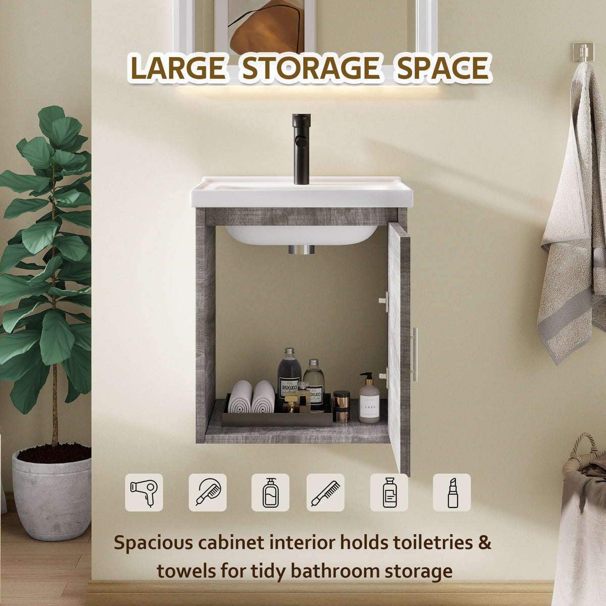 16" Floating Bathroom Vanity