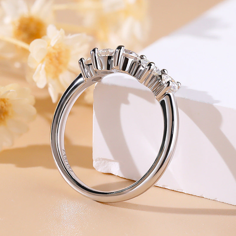 925 Sterling Silver Moissanite Ring For Women