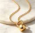 Casual Solid Mini Round Lock Necklace