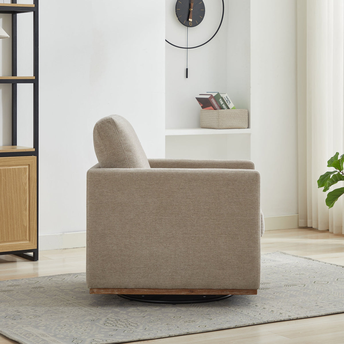 30.7"W Square Upholstered 360° Swivel Accent Chair