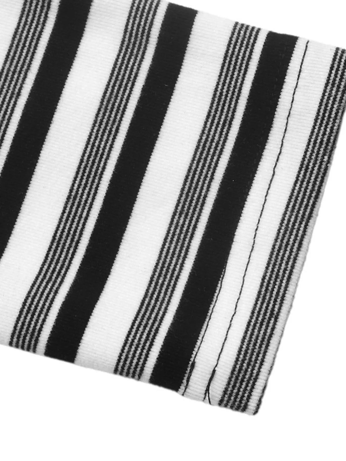 Striped Polo Collar Midi Dress – Black